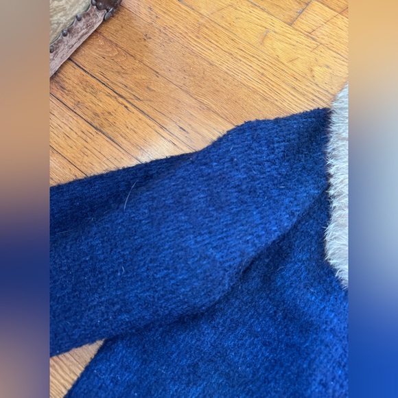 50s Vintage Boulce Tweed Swing Coat w Fox collar Sz Large - Picture 5 of 8